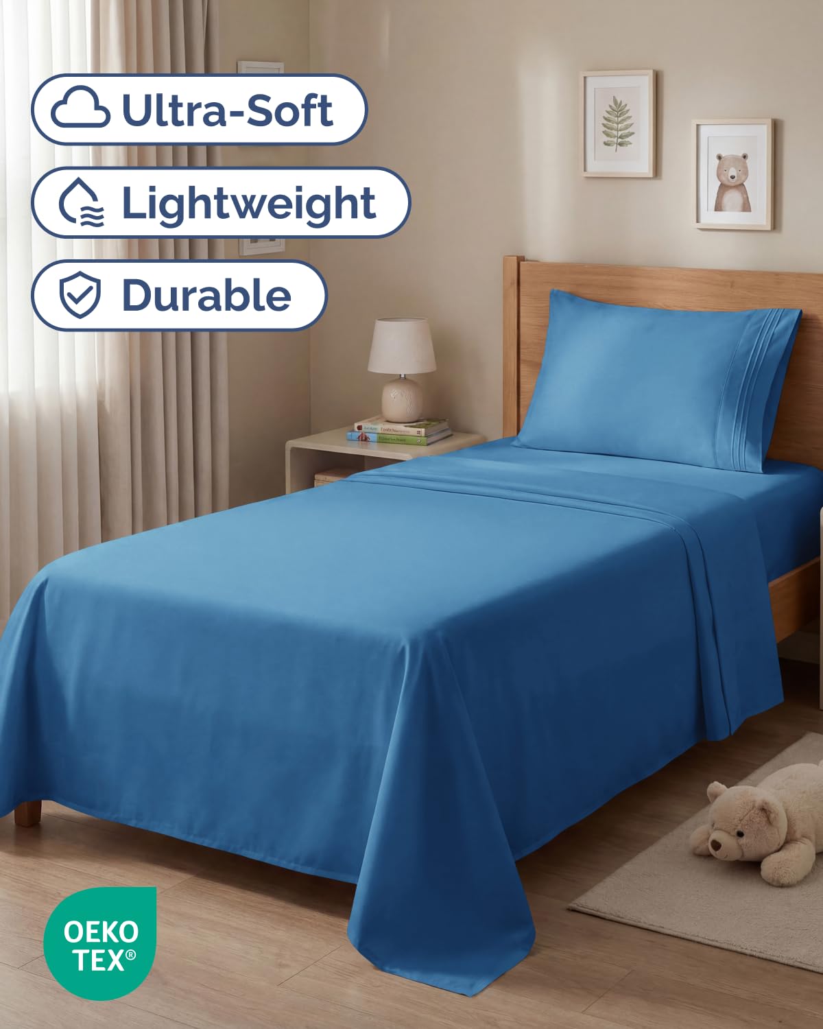 CGK Unlimited close-up of denim blue fabric highlighting silky soft texture