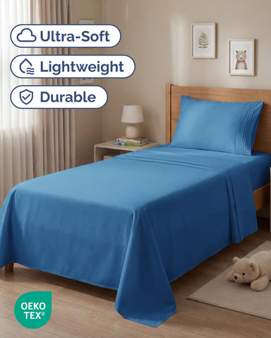 CGK Unlimited close-up of denim blue fabric highlighting silky soft texture