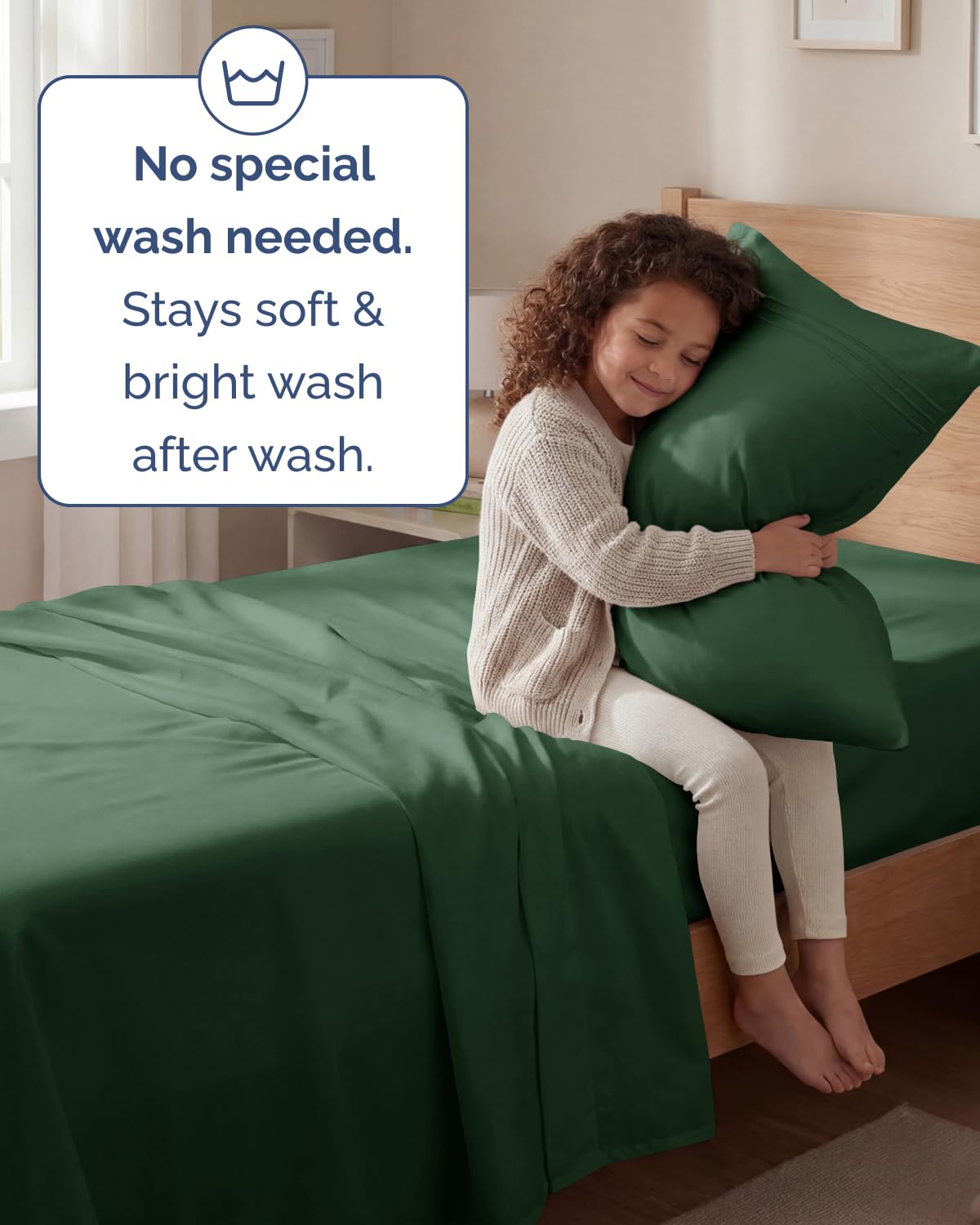 CGK Unlimited fitted sheet on mattress showing secure fit up to 16-inch depth