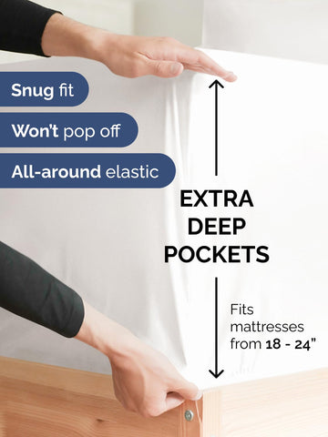 CGK Unlimited flat sheet spread across bed showing generous drape and coverage
