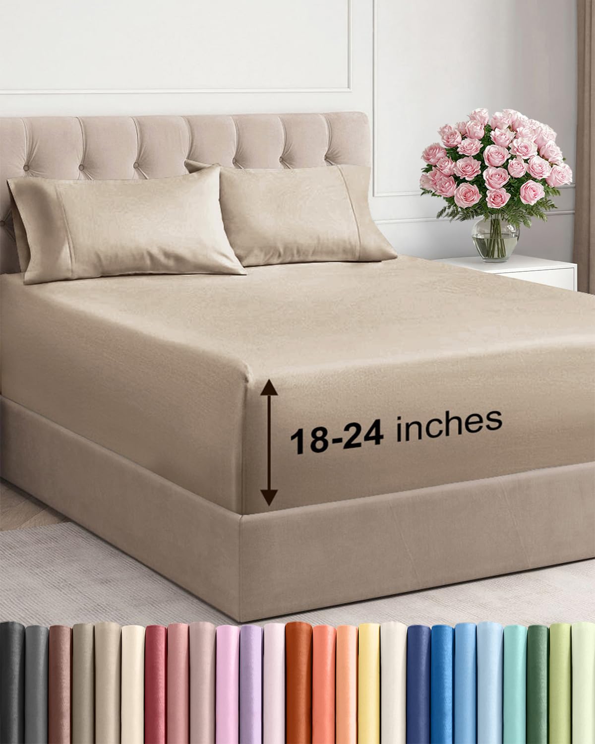 CGK Unlimited front packaging showing cream sheet set and clear contents benefit