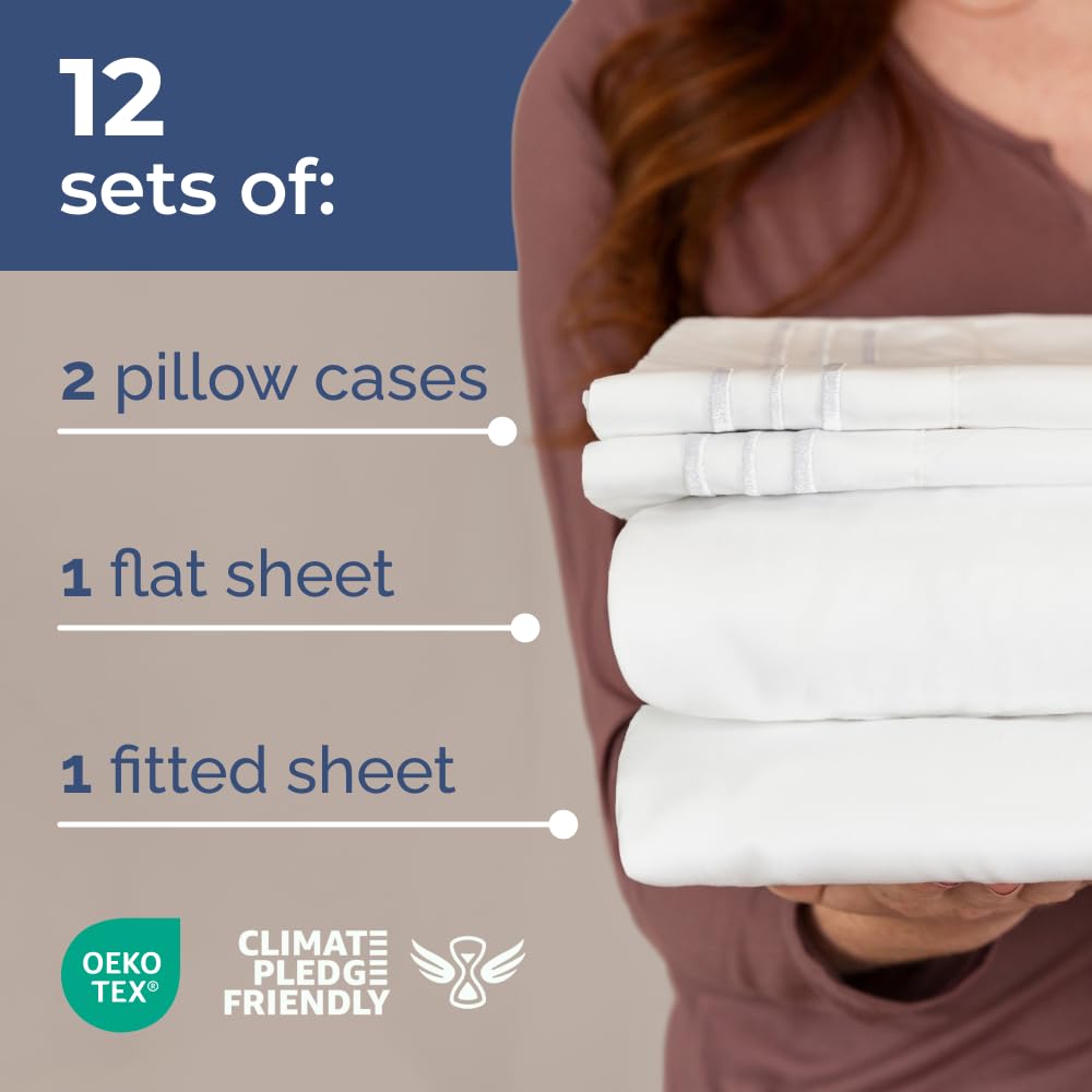 CGK Unlimited deep-pocket fitted sheet close-up showing secure fit benefit