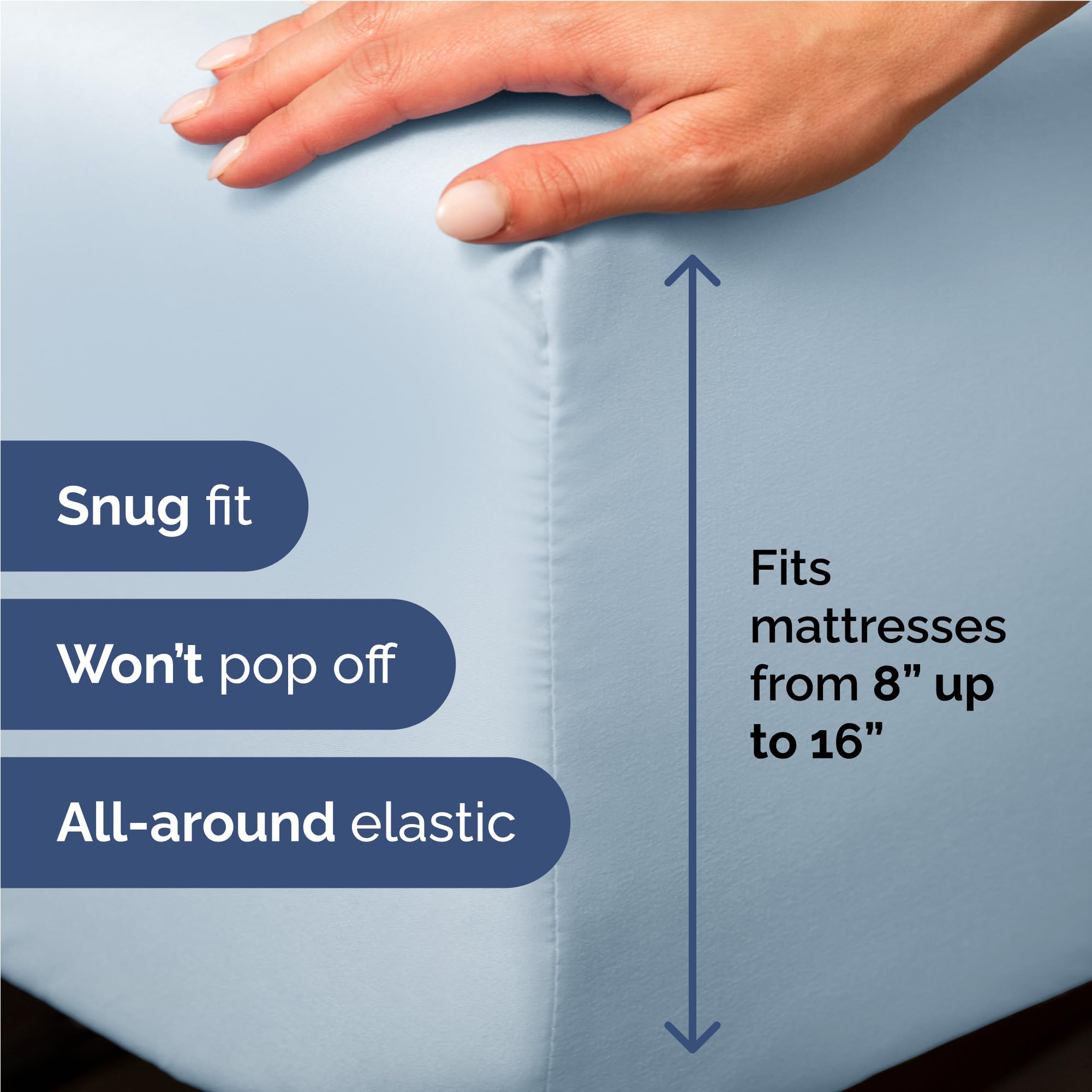 CGK Unlimited fitted sheet corner showing deep pocket for secure mattress fit