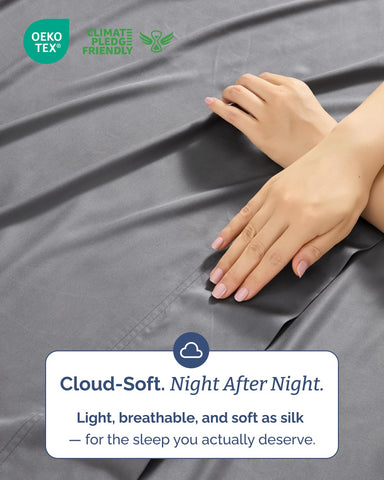 CGK Unlimited fitted sheet pocket showing depth and secure hold for thick mattresses