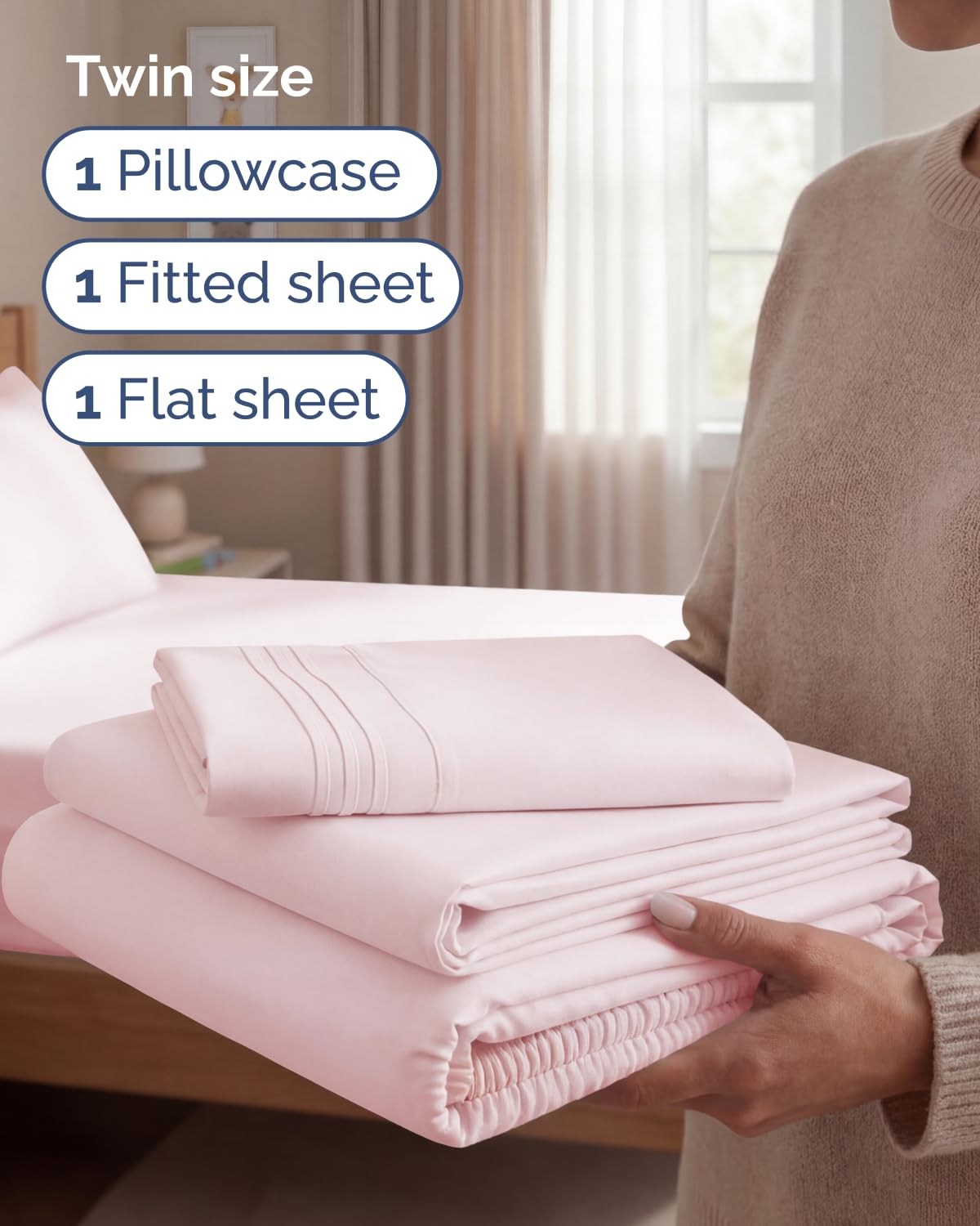 CGK Unlimited fitted sheet pocket detail demonstrating deep 16-inch fit benefit