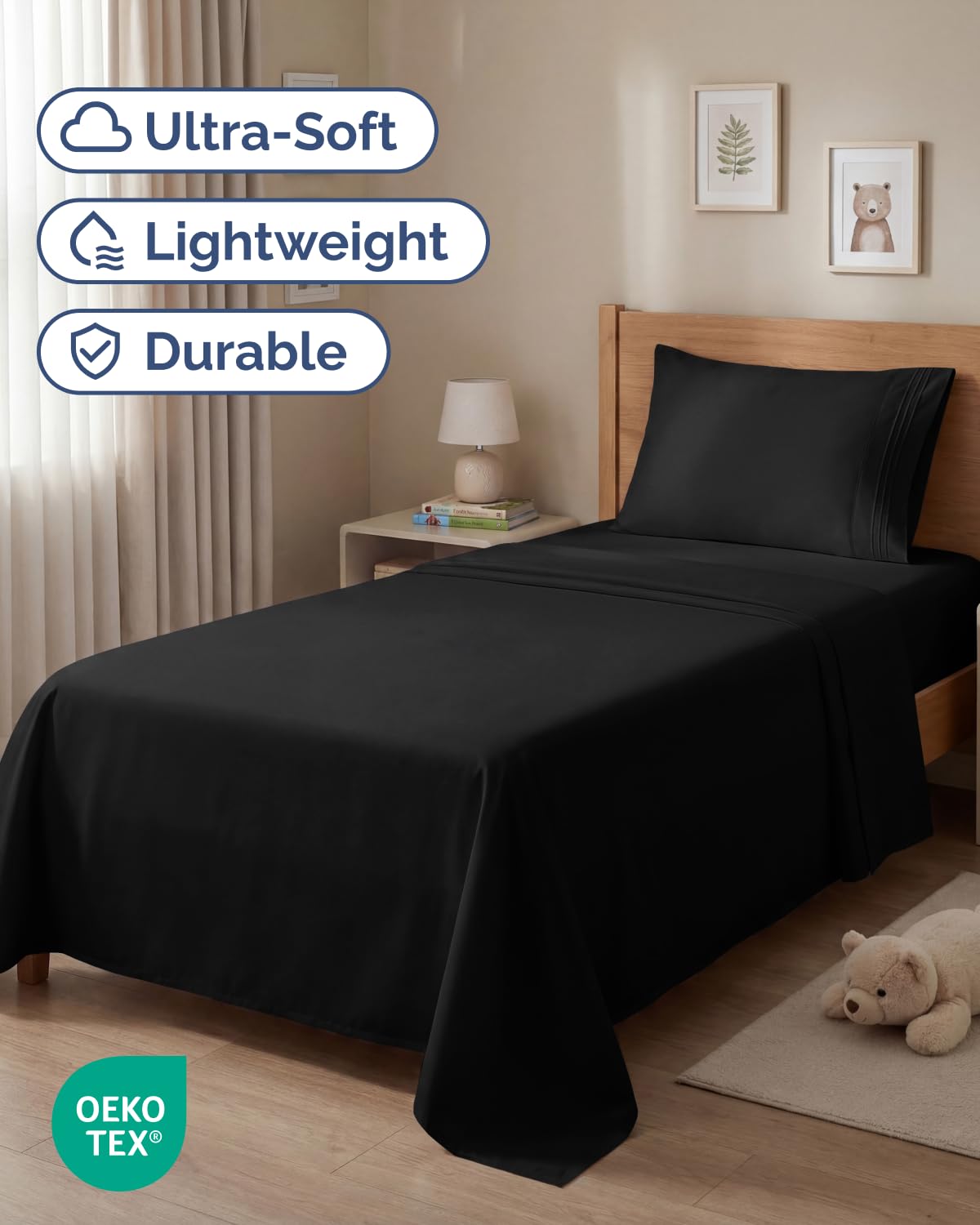 CGK Unlimited fitted sheet deep pocket detail ensures secure fit