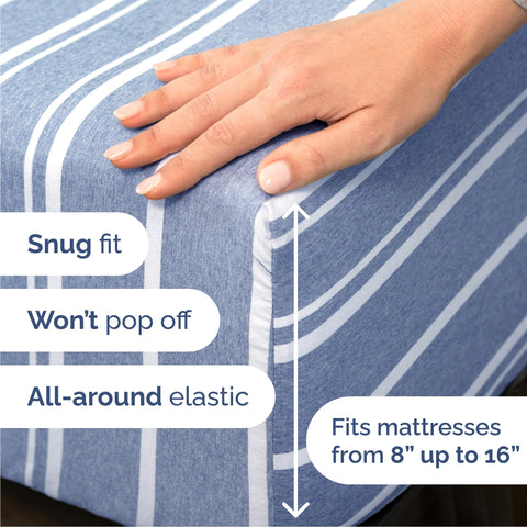 CGK Unlimited fitted sheet pocket detail showing deep fit for secure use