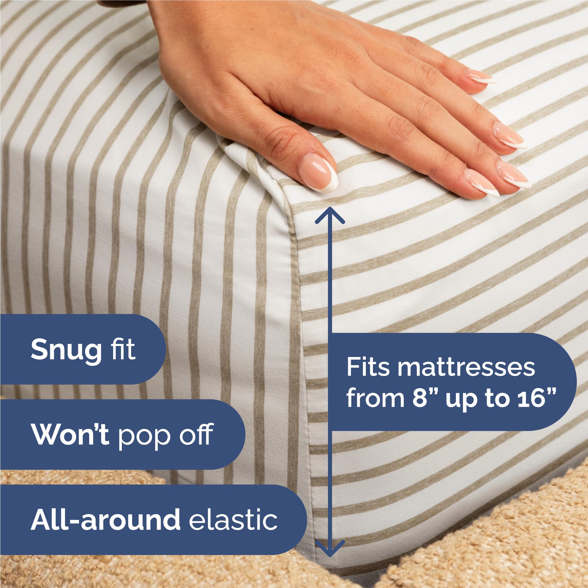 cgk unlimited fitted sheet corner showing deep pocket and elastic for secure fit