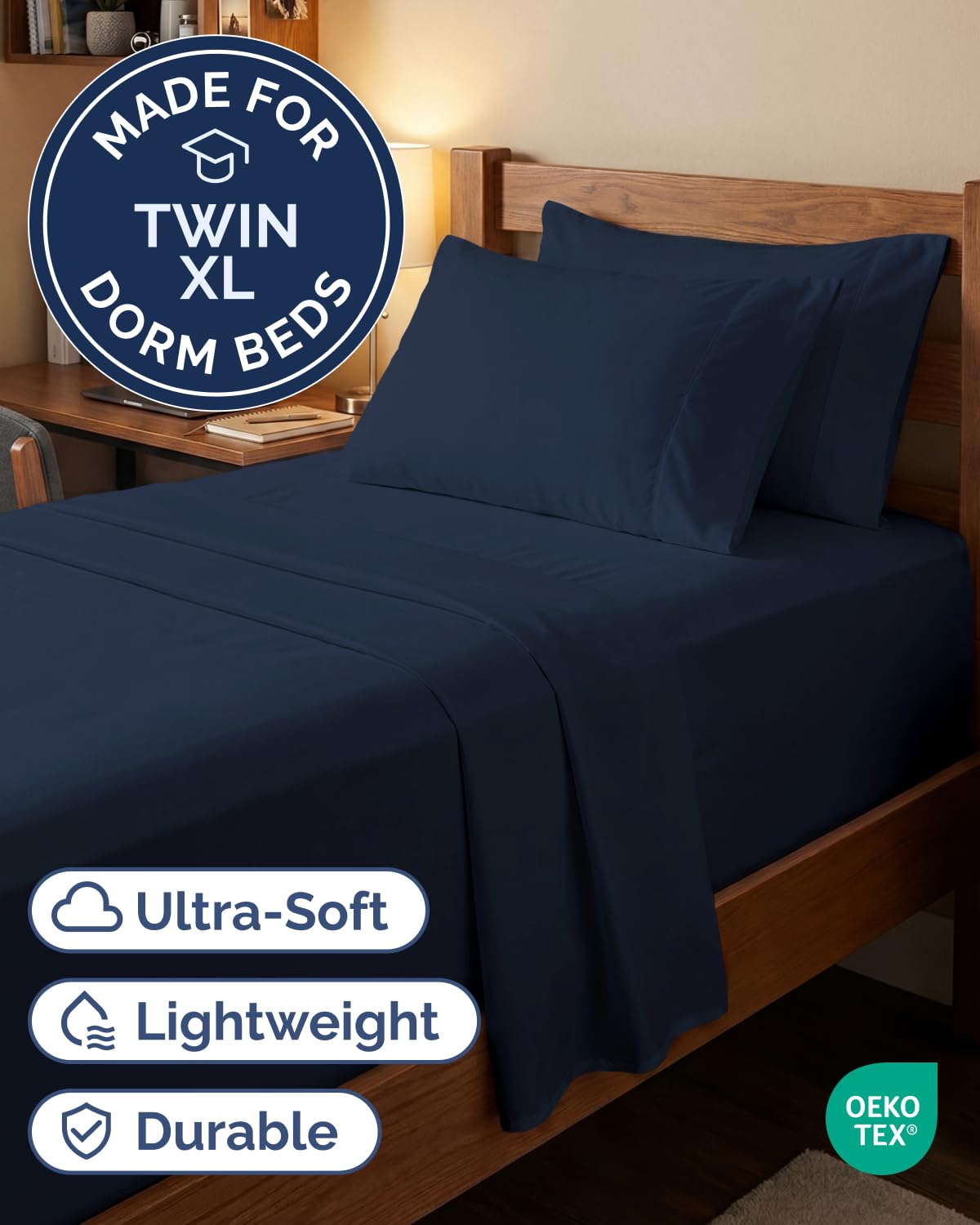 CGK Unlimited fitted sheet corner showing 21 inch deep pocket for secure fit