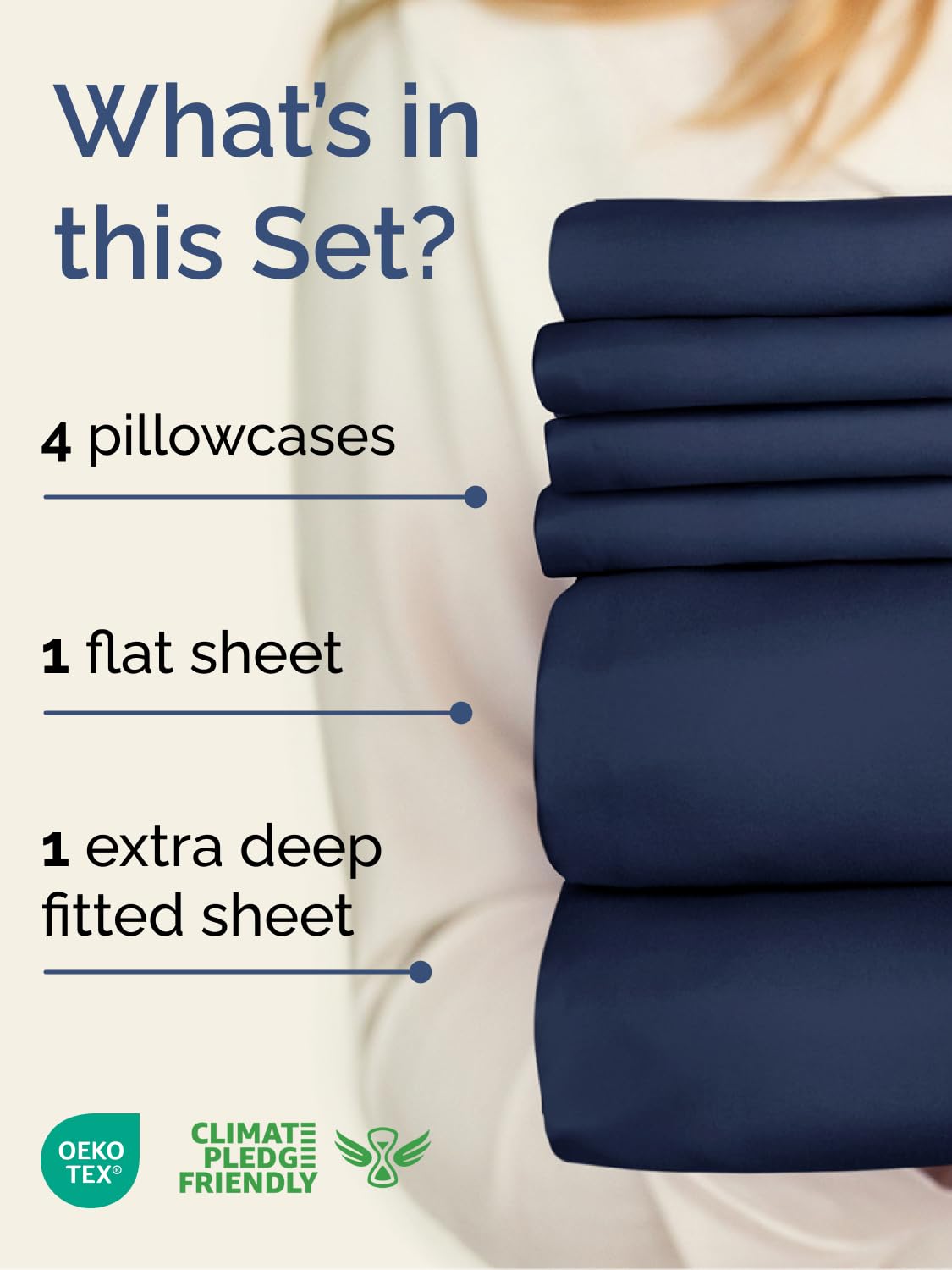 CGK Unlimited deep-pocket fitted sheet close-up showing elastic edge for secure fit