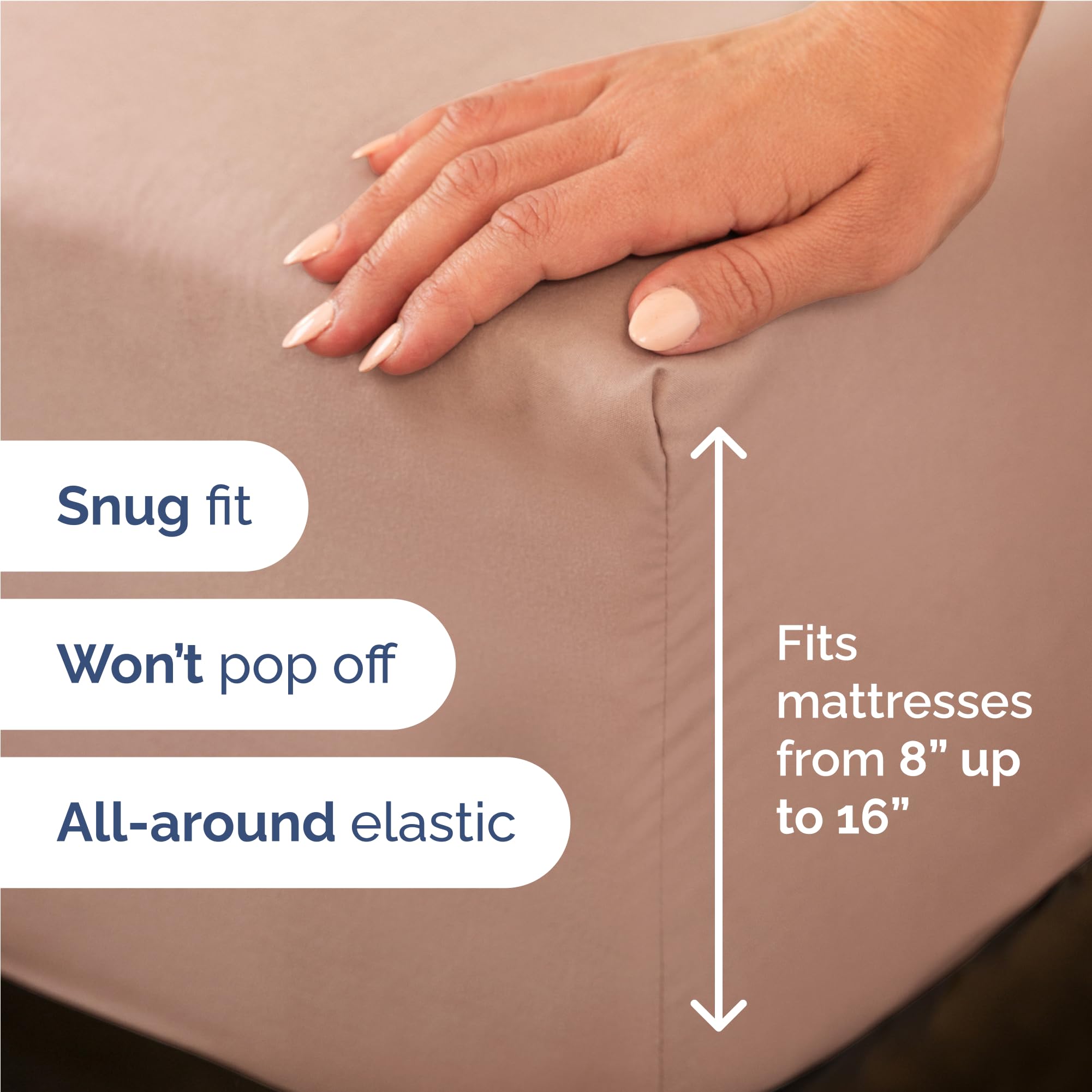 CGK Unlimited fitted sheet pocket detail demonstrating deep pockets for secure fit