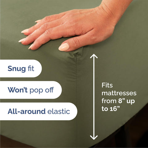 CGK Unlimited fitted sheet pocket detail highlighting deep 16-inch fit