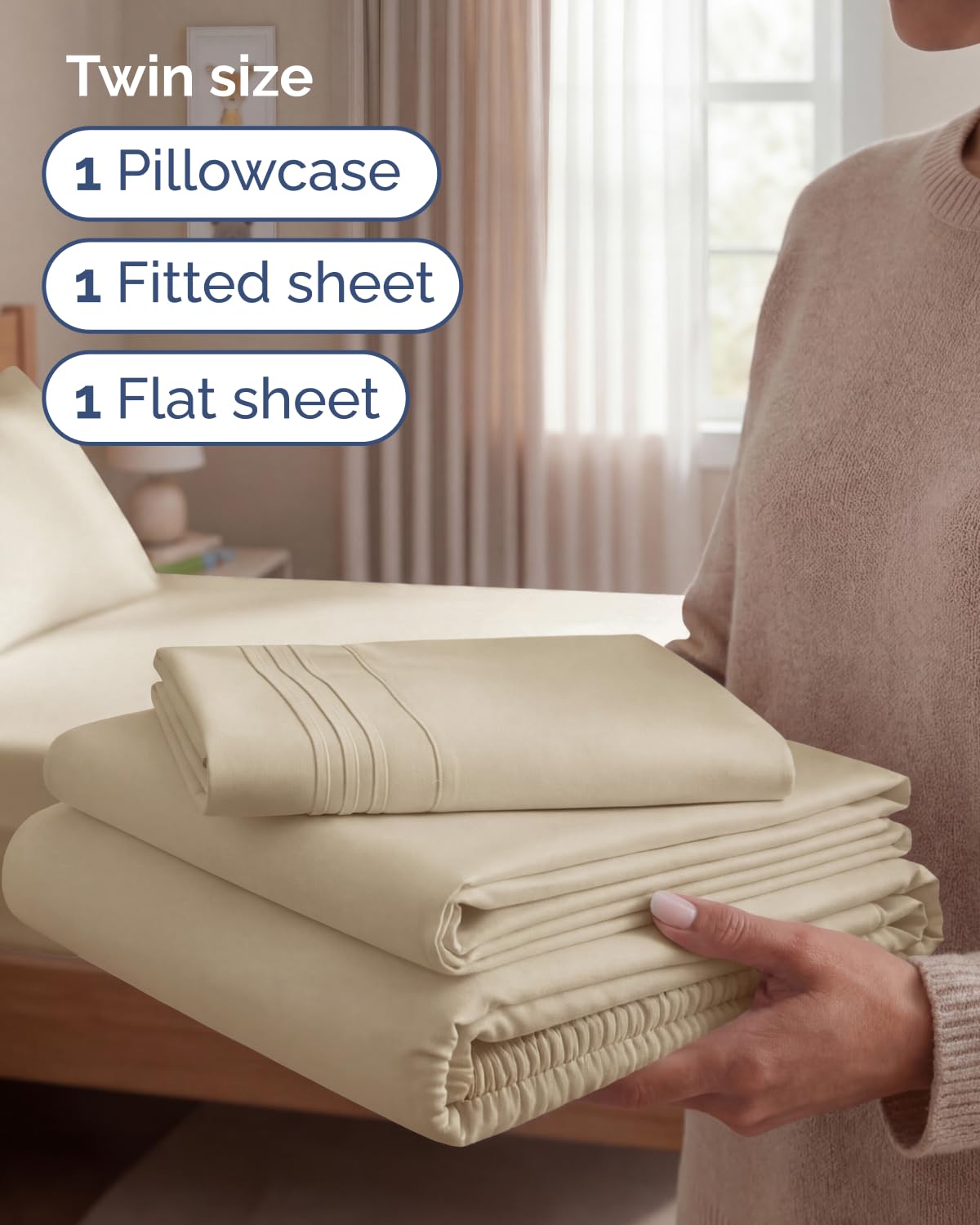 CGK Unlimited fitted sheet corner showing deep pocket for secure fit