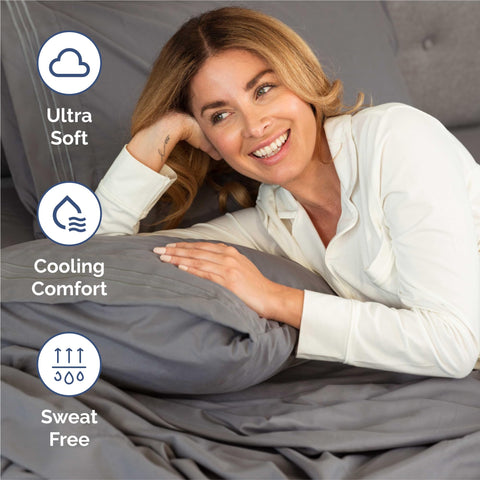 CGK Unlimited flat sheet and two pillowcases laid out to show full coverage and coordinated design