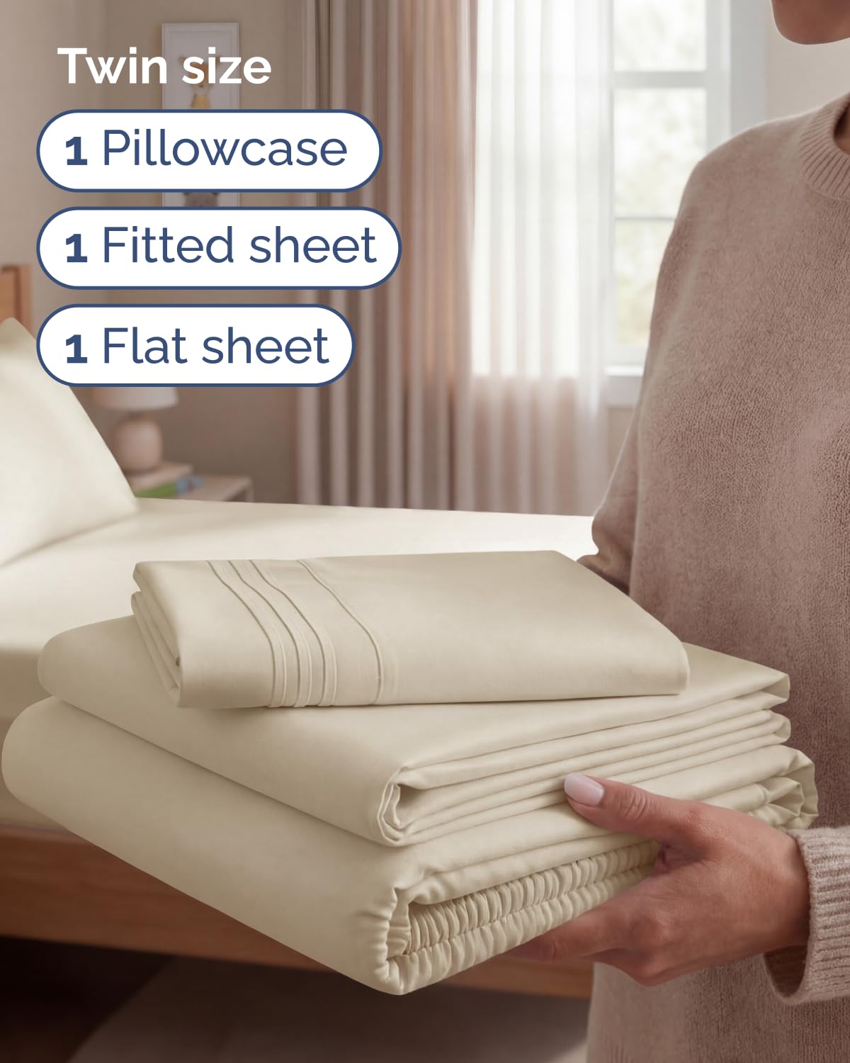CGK Unlimited flat sheet folded to show smooth texture and drape