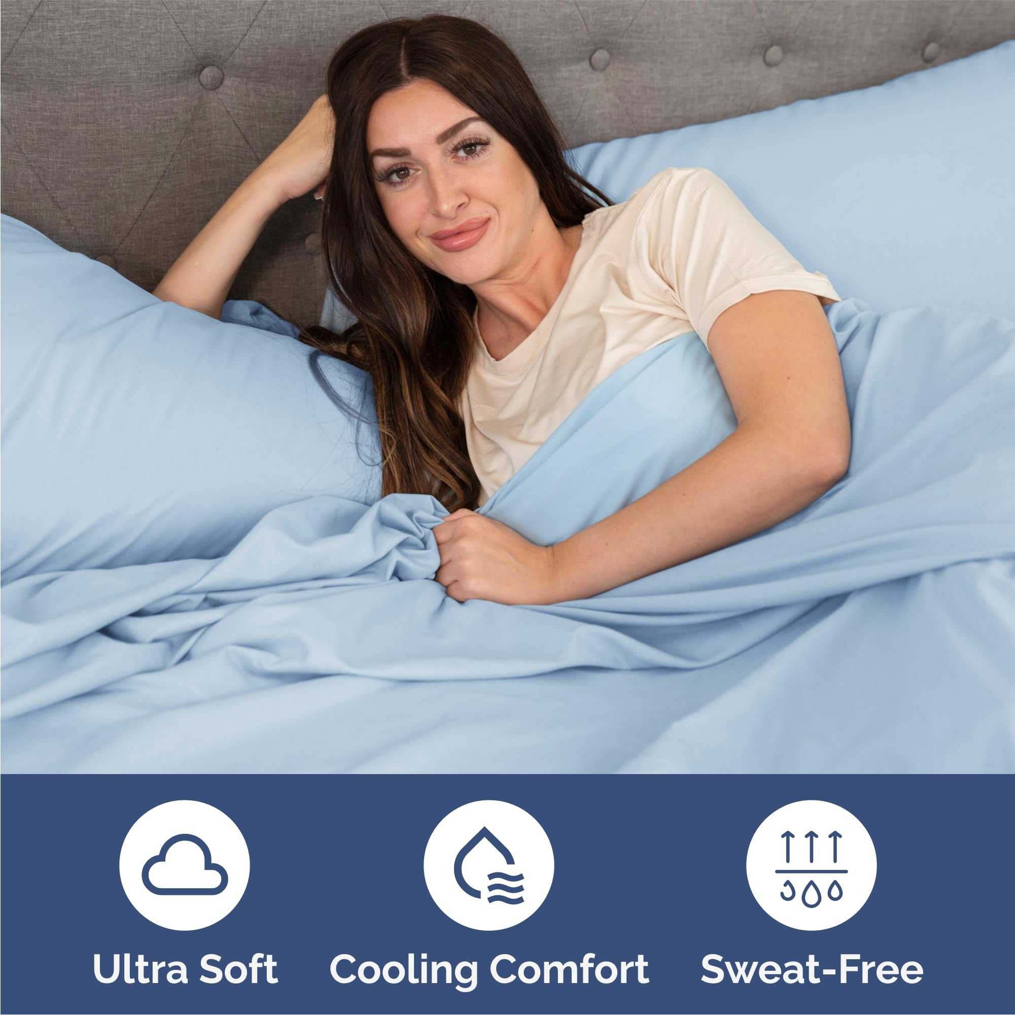 CGK Unlimited flat sheet spread on bed showing generous tuck-in coverage