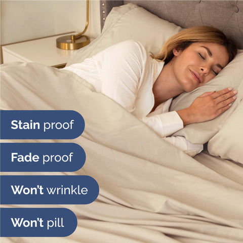 CGK Unlimited flat sheet spread across bed offering generous tuck-in and smooth surface