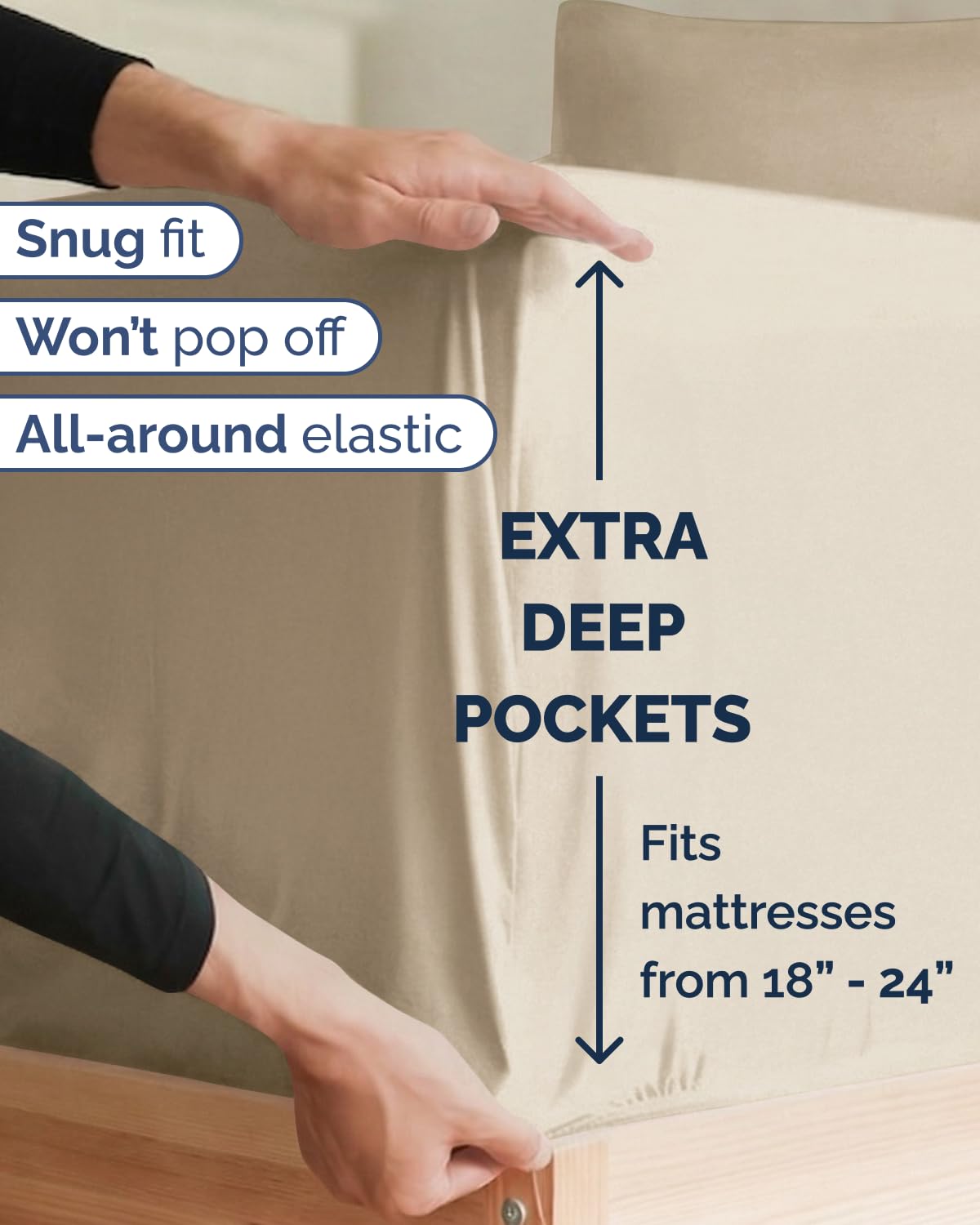 CGK Unlimited flat sheet spread on bed showing full coverage and easy tucking