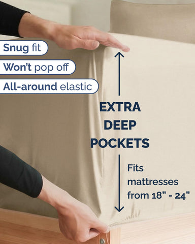 CGK Unlimited flat sheet spread on bed showing full coverage and easy tucking