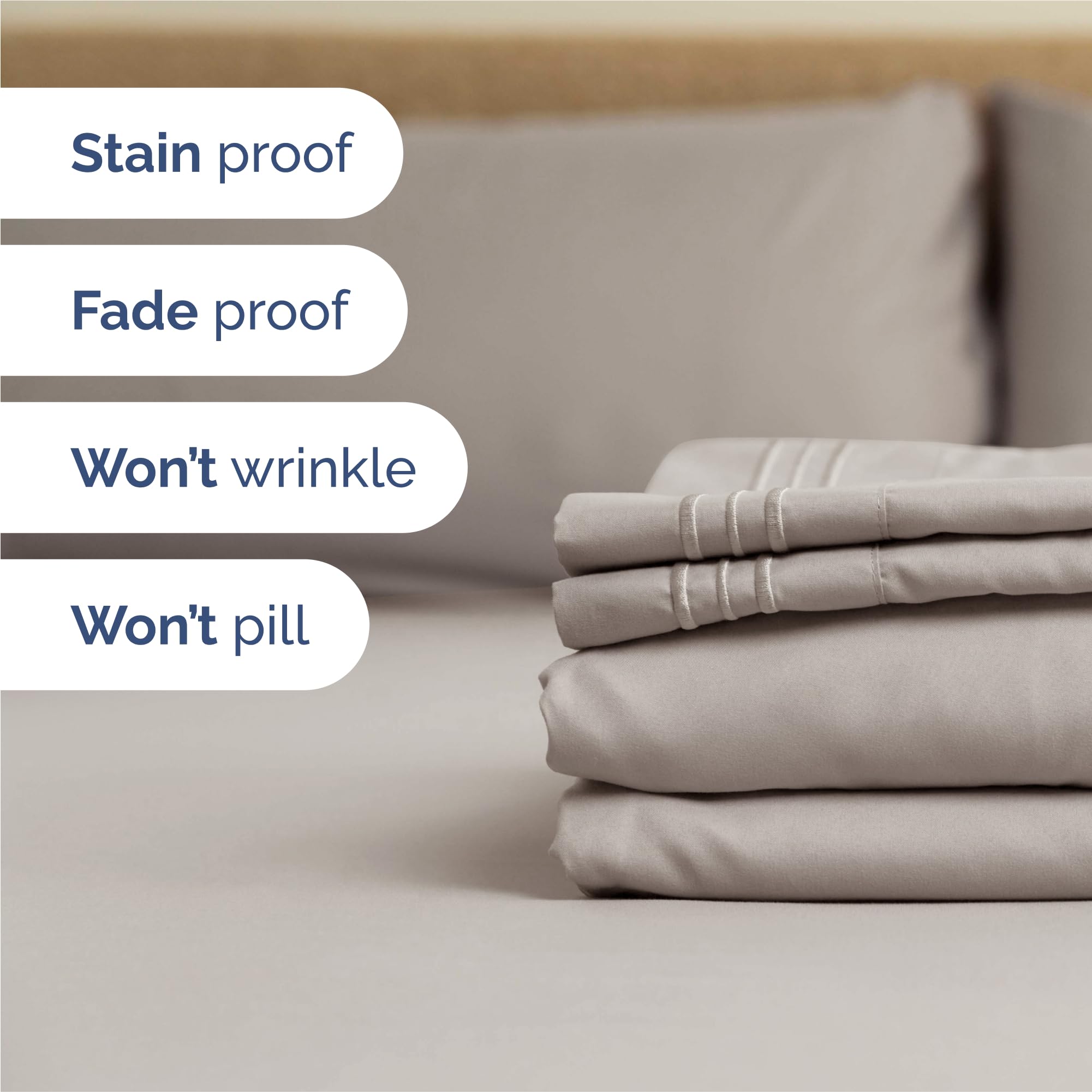 CGK Unlimited flat sheet spread across bed delivering ample overhang for neat tucking and coverage