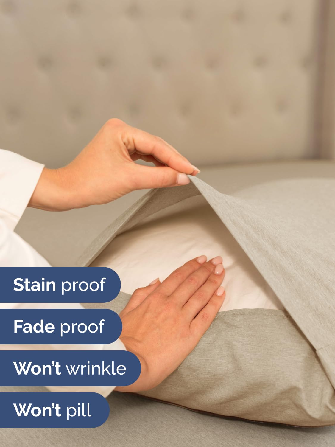CGK Unlimited flat sheet spread on king bed showing full coverage and neat tuck