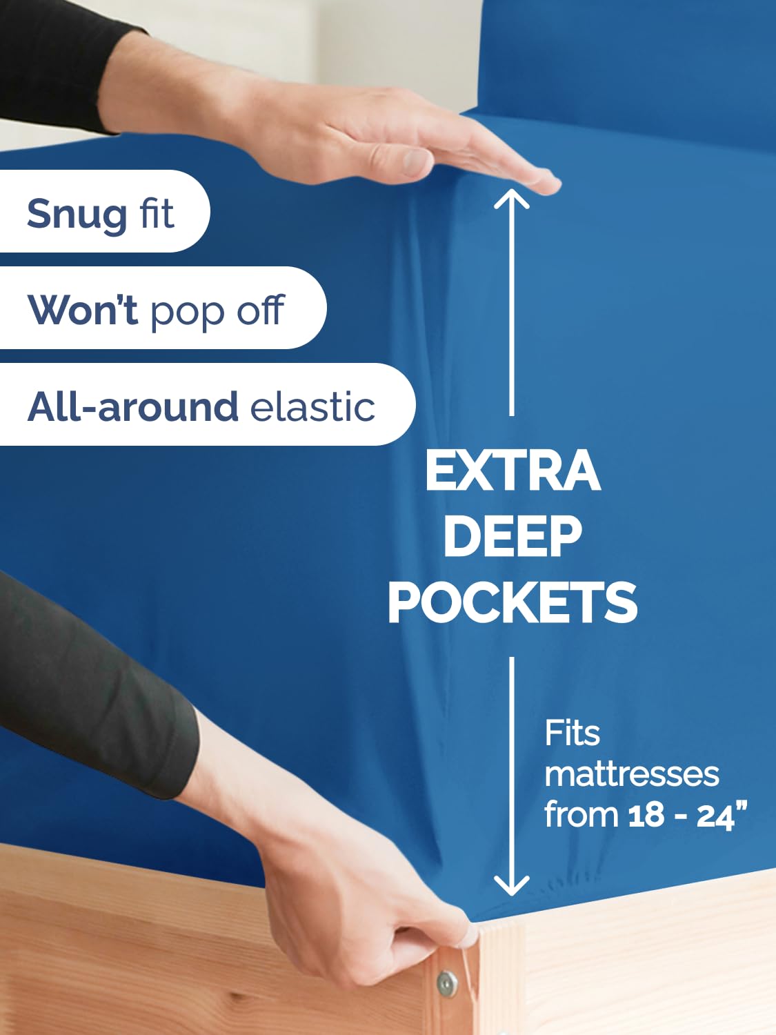 CGK Unlimited flat sheet spread across bed for full-size coverage