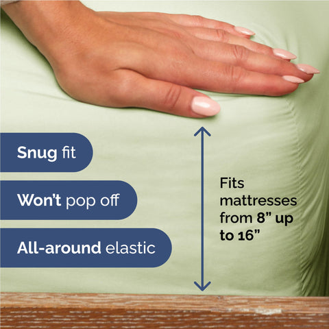 CGK Unlimited flat sheet spread across mattress showing generous coverage and smooth drape