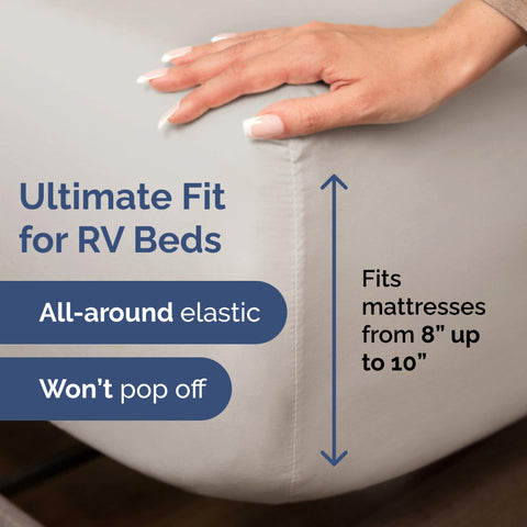 CGK Unlimited flat sheet spread across short queen mattress for full coverage