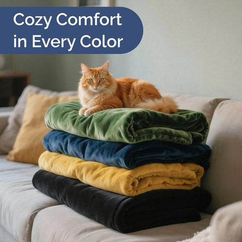 CGK Unlimited blanket styled on bed showing neutral grey coordination with decor