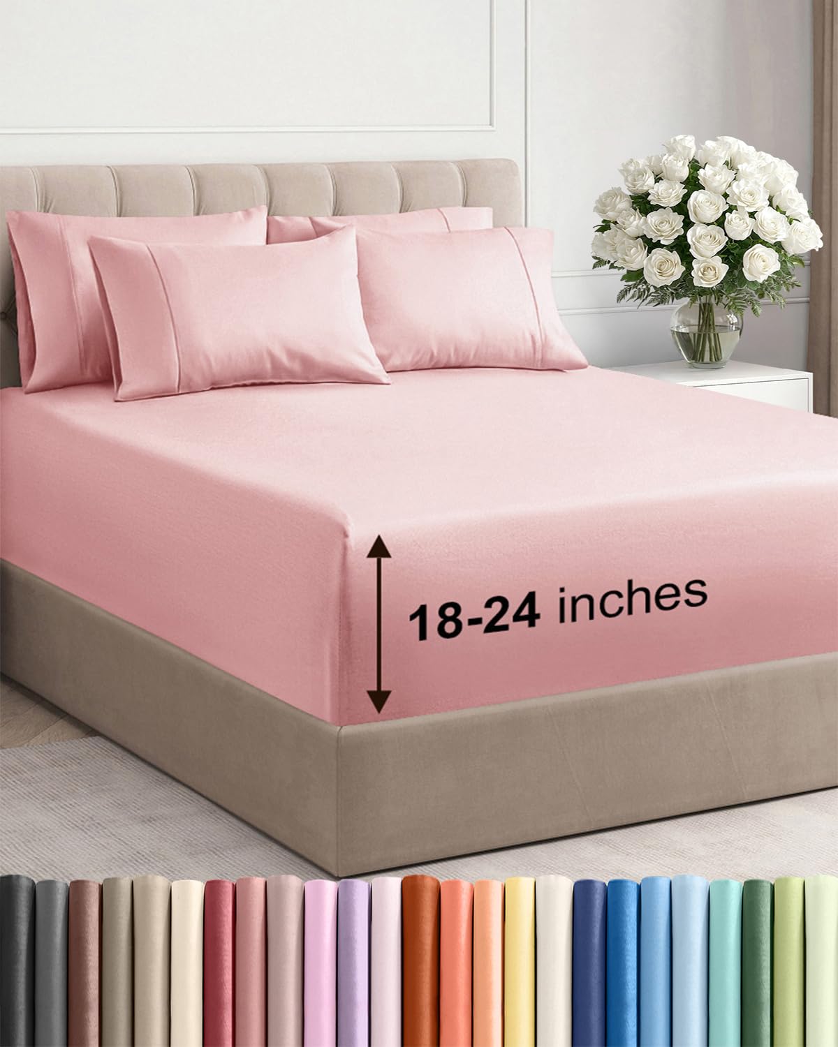 CGK Unlimited folded sheet set front view shows neat packaging and quick setup benefit