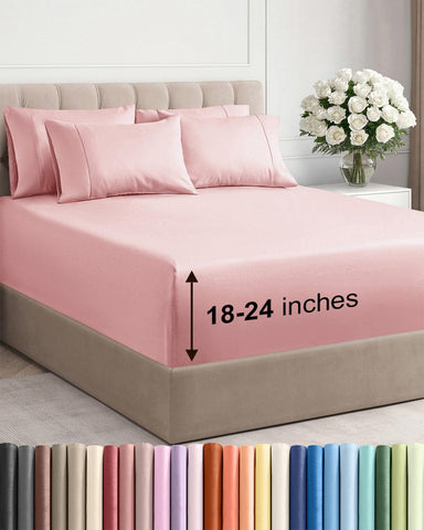 CGK Unlimited folded sheet set front view shows neat packaging and quick setup benefit