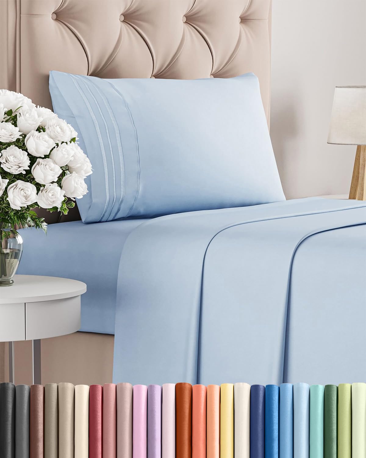 CGK Unlimited front packaging showing sky blue sheets and set contents for easy selection
