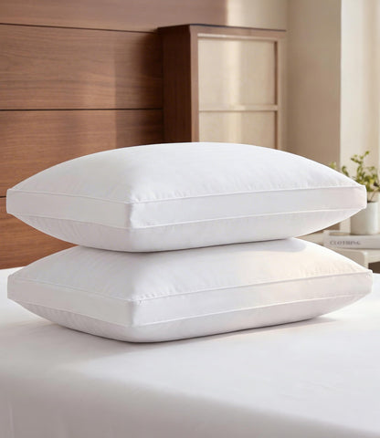 CGK Unlimited front packaging showing two standard gusset pillows and easy care benefits