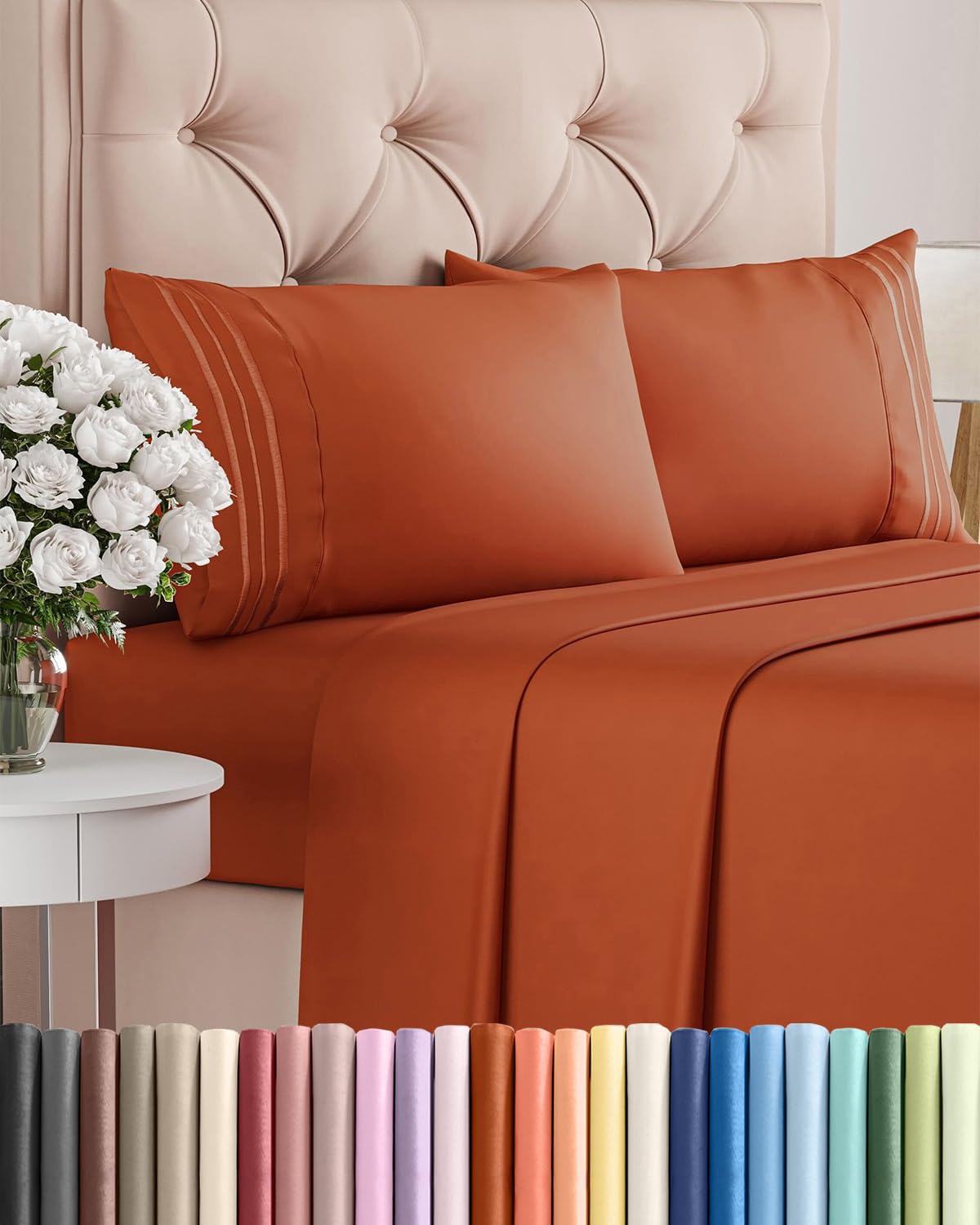 CGK Unlimited front packaging showing full sheet set and terracotta color, highlights value
