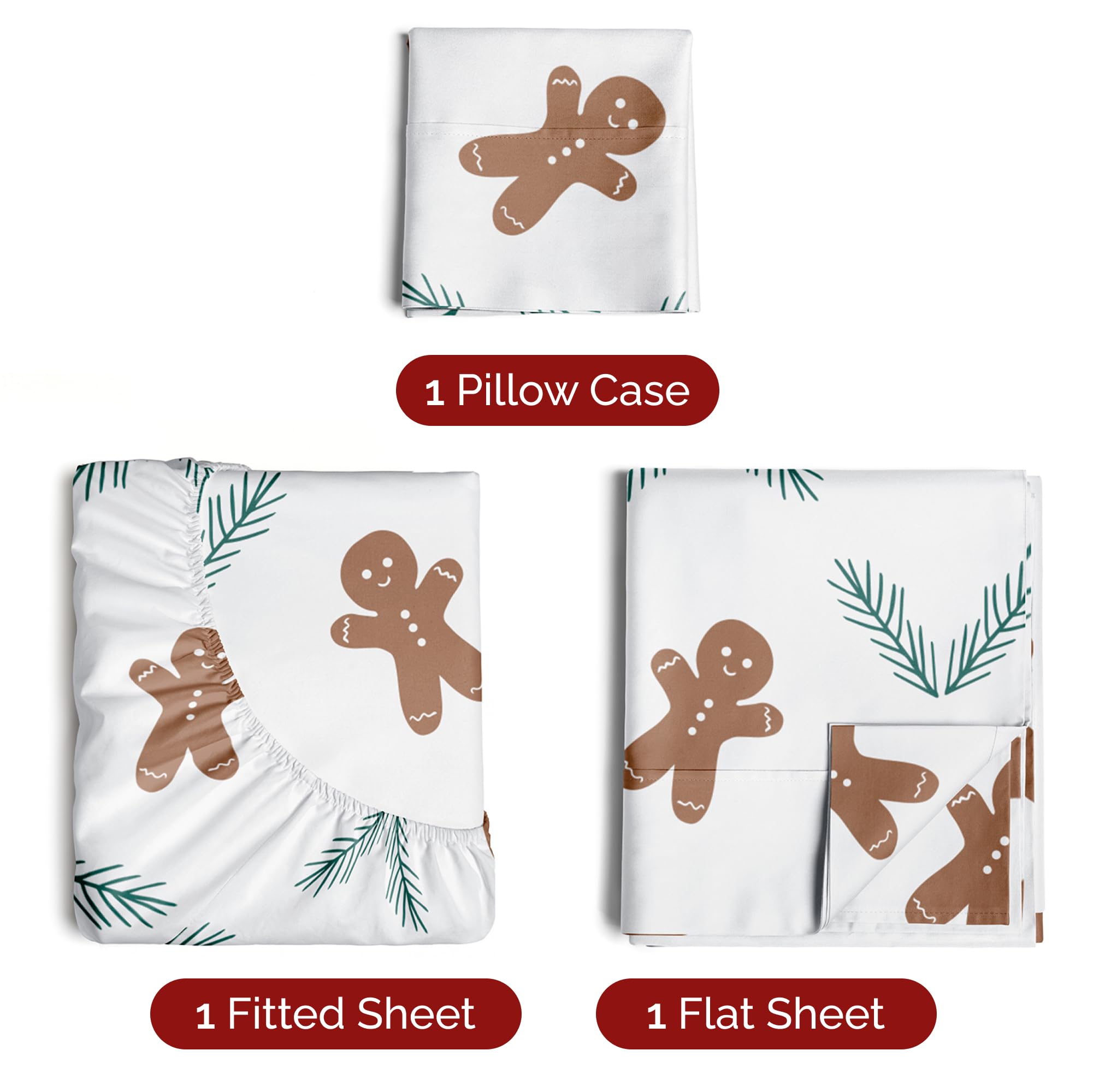 CGK Unlimited close-up of gingerbread print detail highlighting soft double-brushed texture