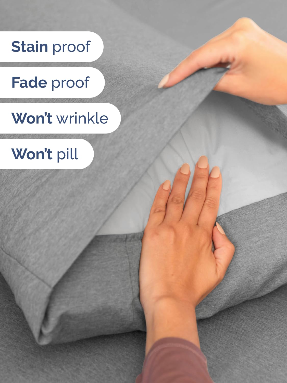 CGK Unlimited four oversized pillowcases displayed for extra pillow coverage benefit