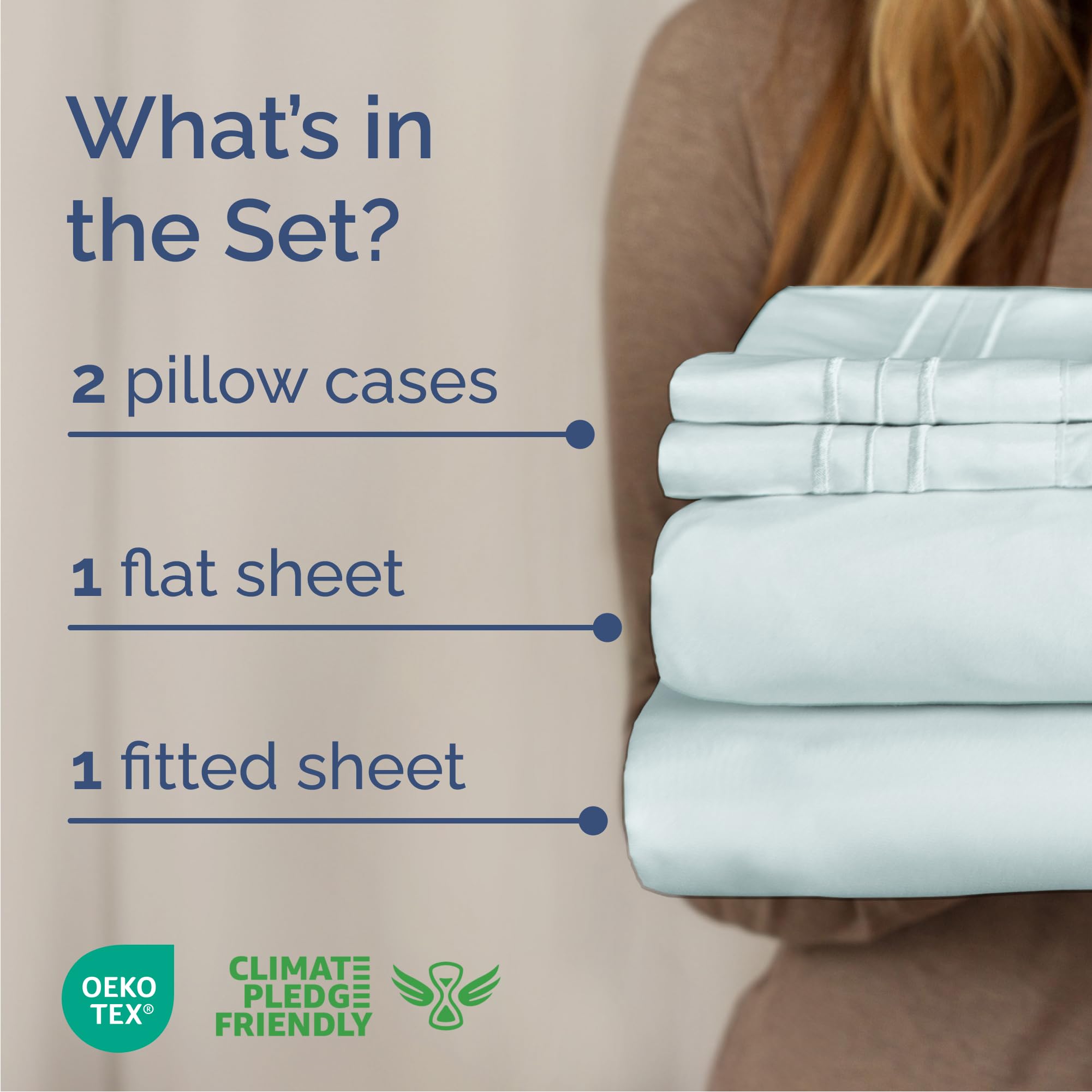 CGK Unlimited ice blue flat sheet spread across bed delivering a cooling, inviting sleep surface