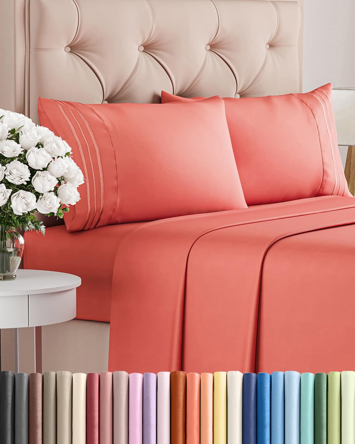 CGK Unlimited front packaging showing coral king sheet set and contents