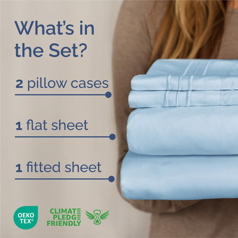 CGK Unlimited flat sheet spread on bed displaying smooth finish and airy comfort