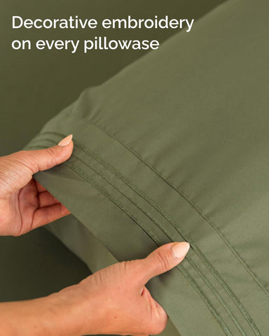 CGK Unlimited fitted sheet on mattress showing deep pocket fit benefit