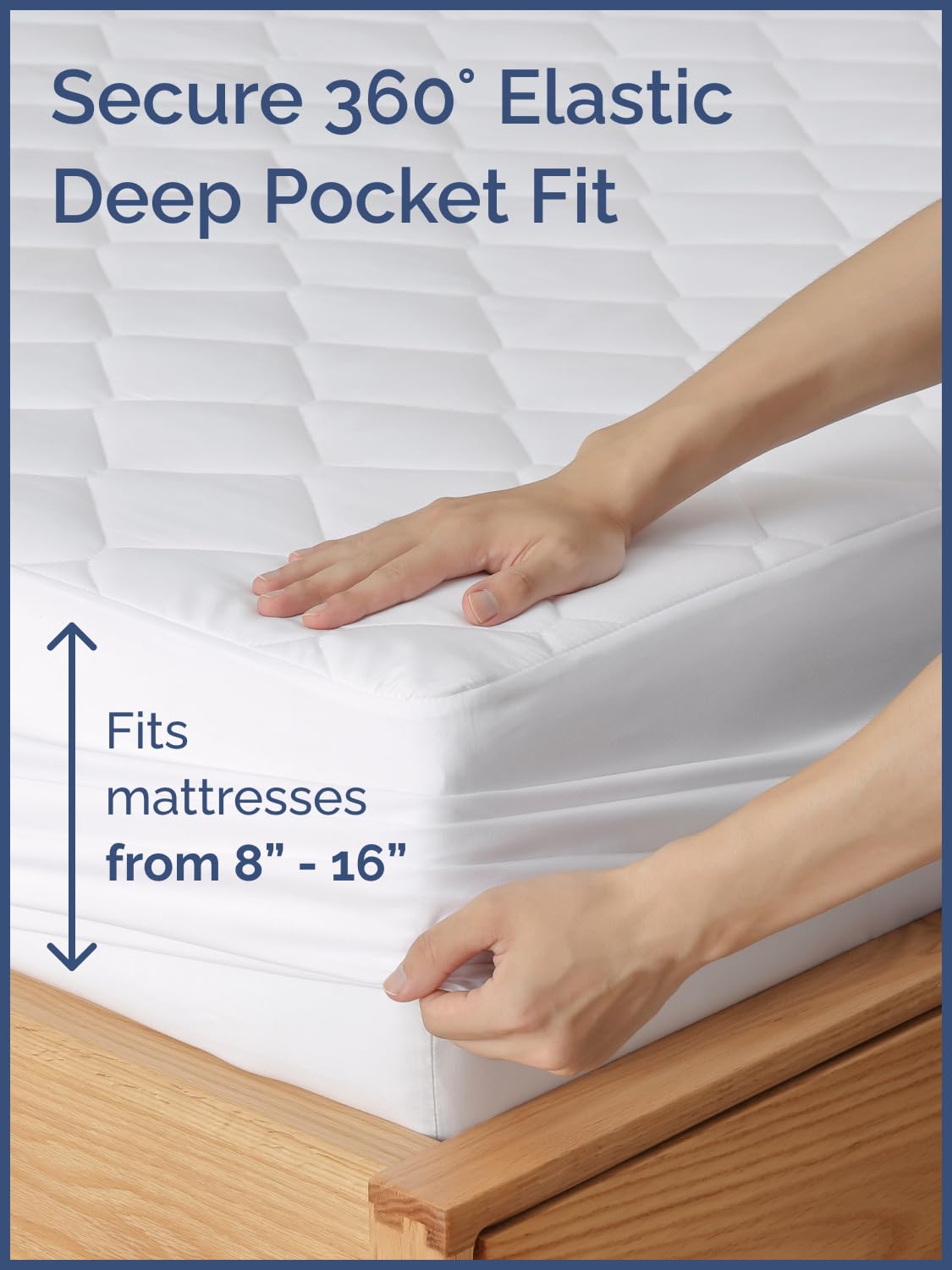 CGK Unlimited mattress pad on king bed staged in bedroom for refreshed look