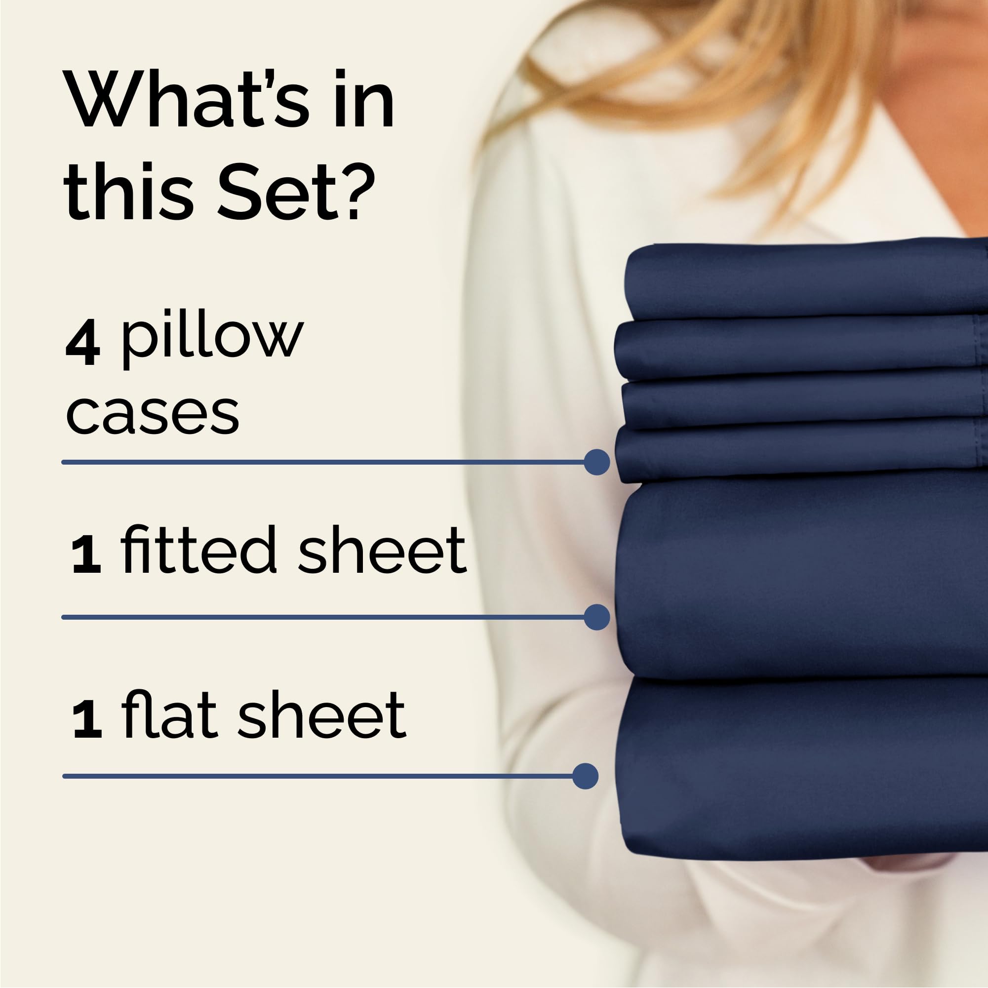CGK Unlimited navy blue flat sheet fully spread showing generous coverage and smooth look