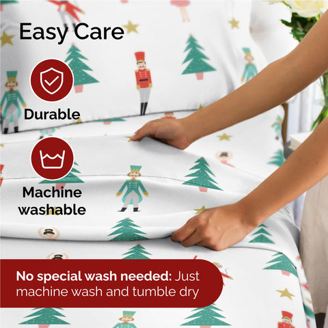 CGK Unlimited fitted sheet on mattress demonstrating secure fit up to 16 inches