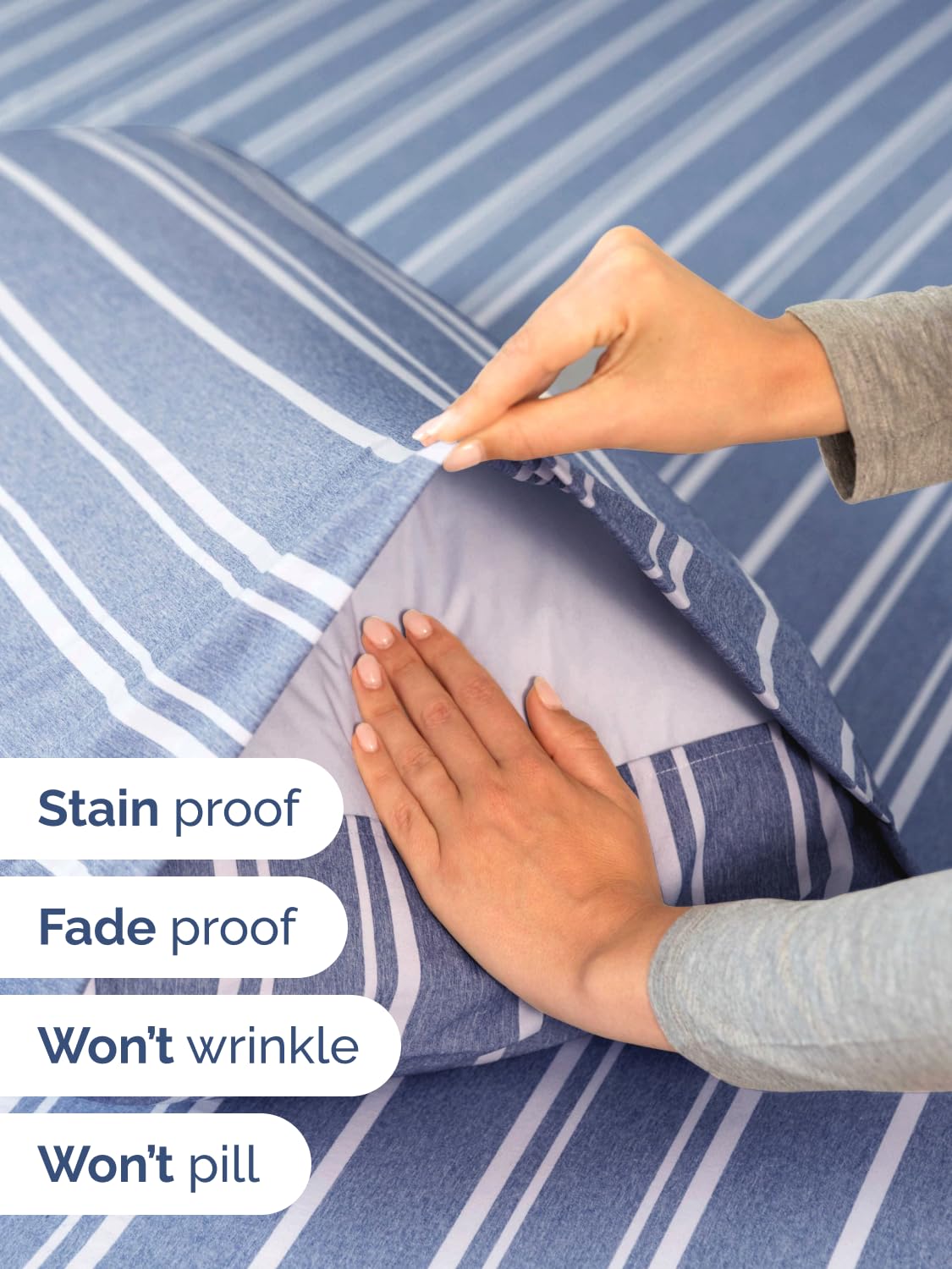 CGK Unlimited oversized pillowcase detail with secure enclosure and plush feel