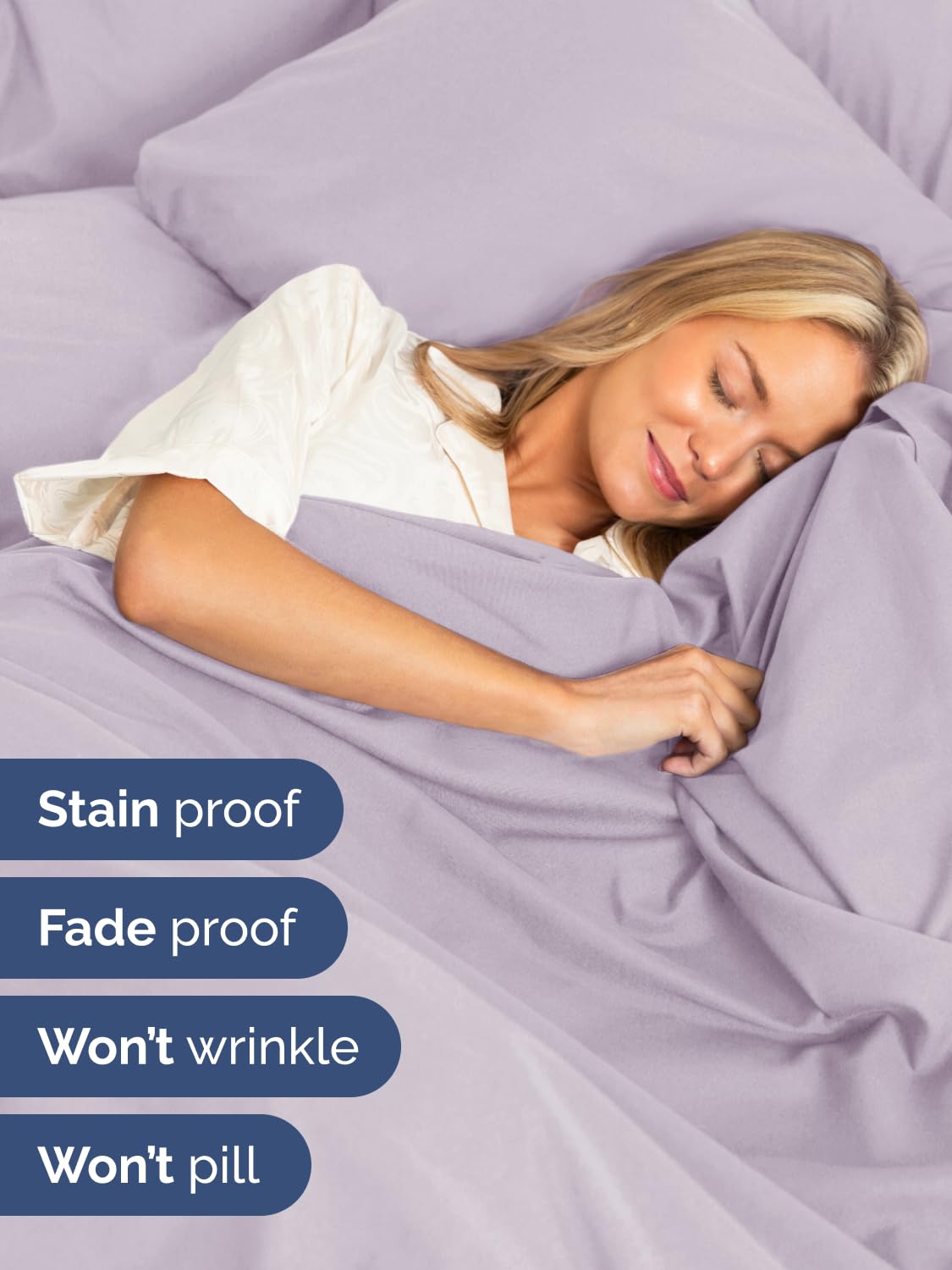 CGK Unlimited oversized pillowcases close-up with secure enclosure for taller pillows