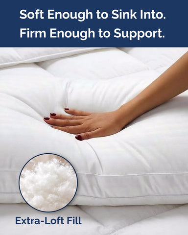 CGK Unlimited pillow compression demo showing soft yield and gentle cushioning support