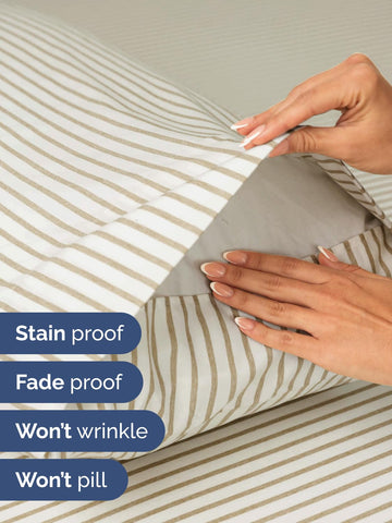 CGK Unlimited oversized pillowcase closure close-up showing secure enclosure and neat pillow fit