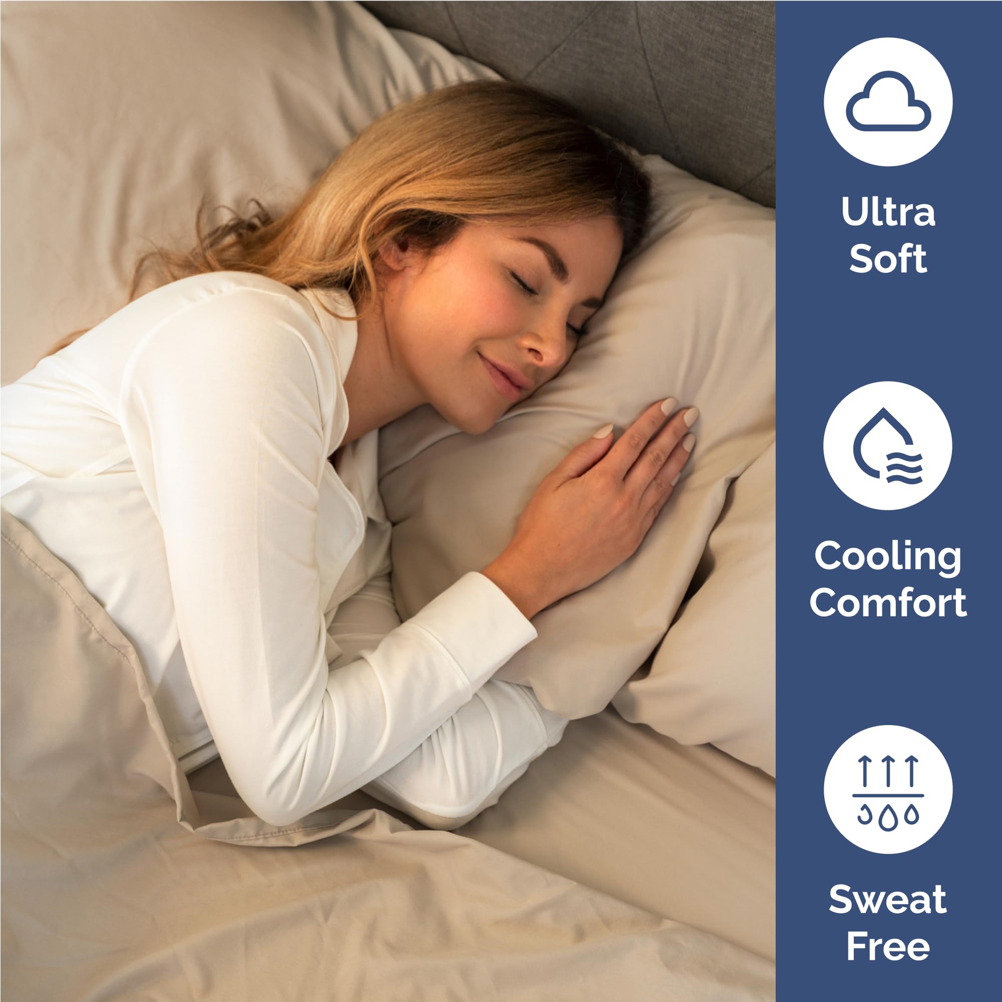 CGK Unlimited two pillowcases closeup showing soft feel and full coverage