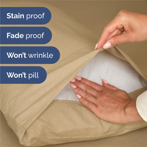 CGK Unlimited two pillowcases displayed to show smooth finish and comfortable support