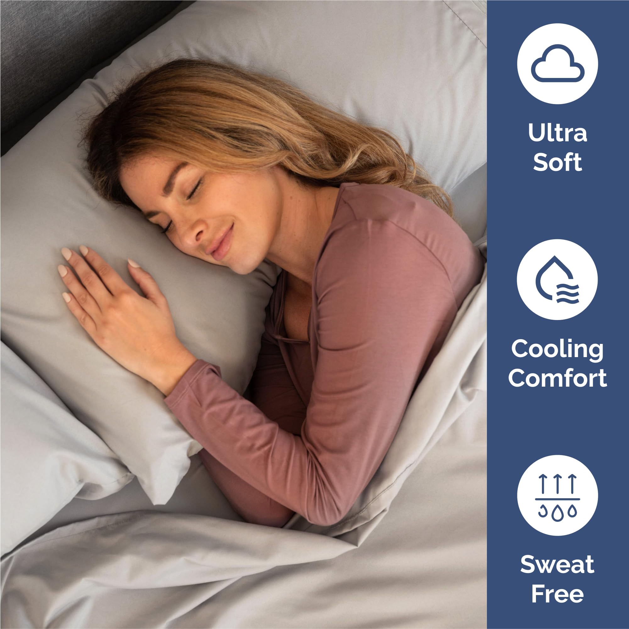 CGK Unlimited two pillowcases laid flat demonstrating smooth finish and comfortable head support